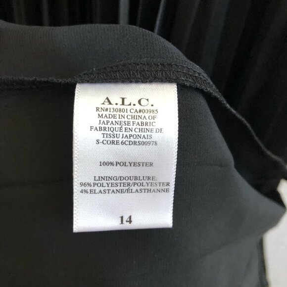 NWT A.L.C. Aries Black Pleated Maxi Dress Size 14 - Picture 8 of 11